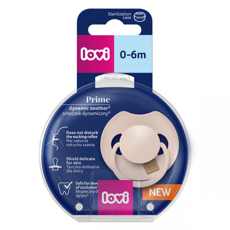 LOVI Silicone Dynamic Pacifier Prime, Nude, 0-6m, 1 pc., 34/404