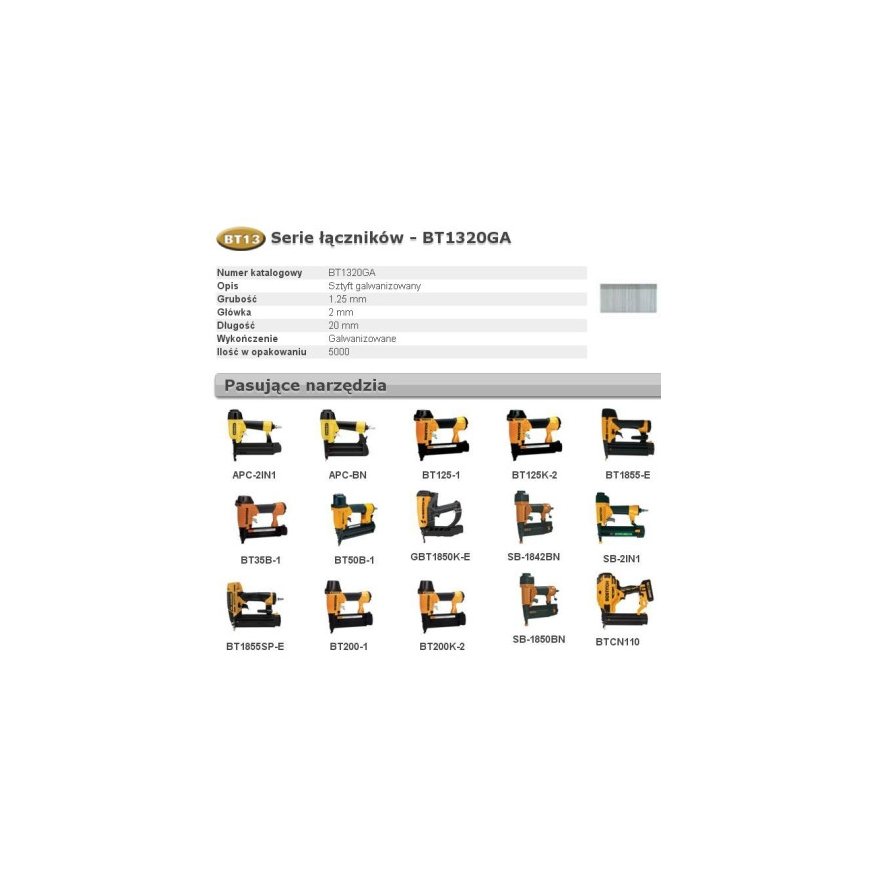 BOSTITCH BT13 20 mm 5000 tk. – 2