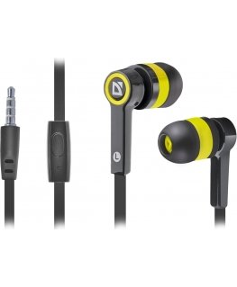 Defender Pulse-420 Headset Wired In-ear Black, Yellow