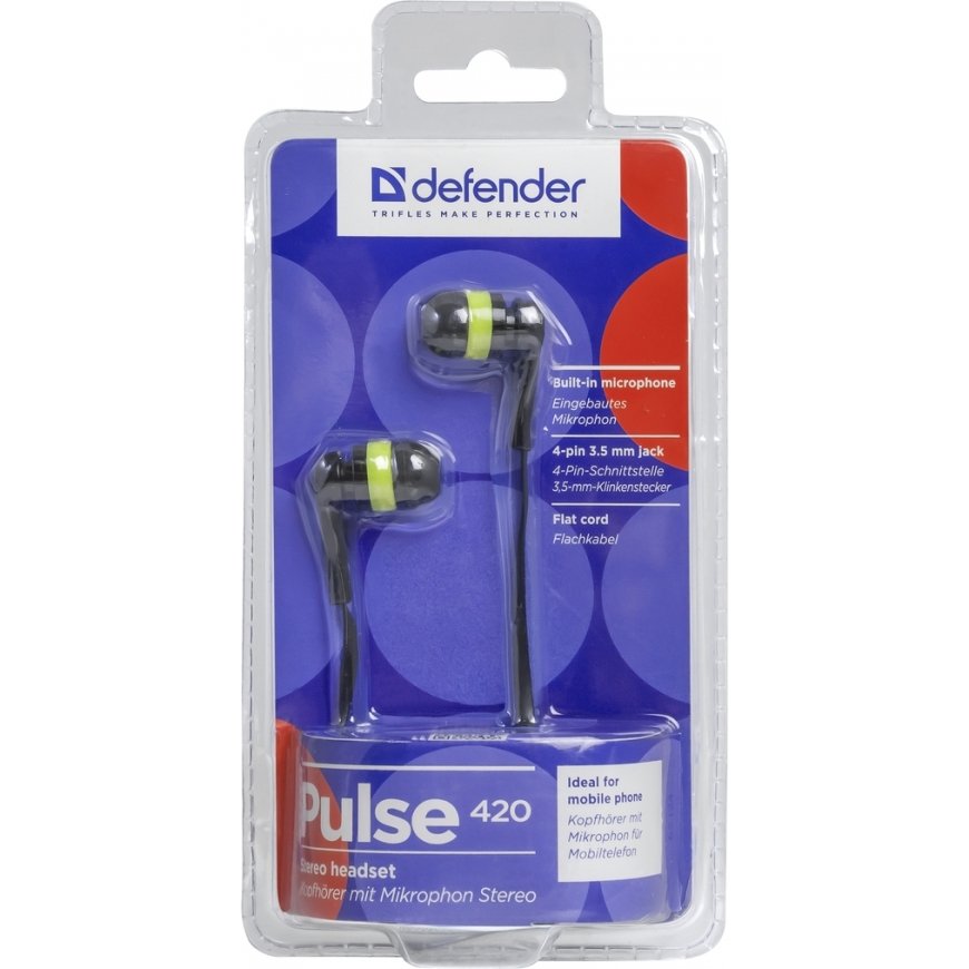 Defender Pulse-420 Гарнитура Проводная Вкладыши Черный, Желтый – 5