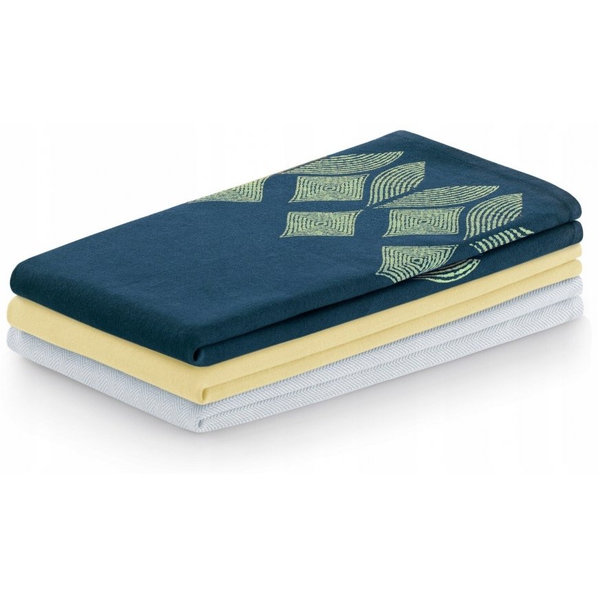 AmeliaHome Cotton Towels MIX STAMP LIVIDS&Yellow 3P 50X70