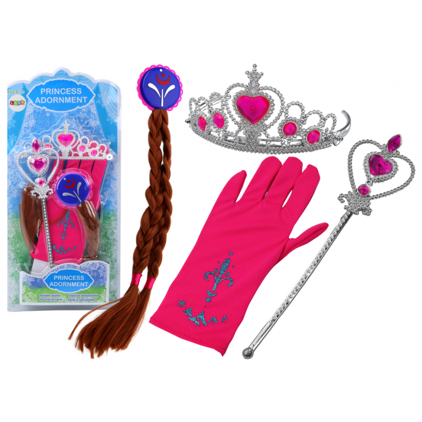 Lean Toys Little Princess Accessories Set: wand, glove, crown, and cash register