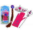 Lean Toys Mažosios princesės aksesuarų rinkinys: lazdelė, pirštinė, karūna ir kasa Lean Toys Mažosios princesės aksesuarų rinkinys: lazdelė, pirštinė, karūna ir kasa