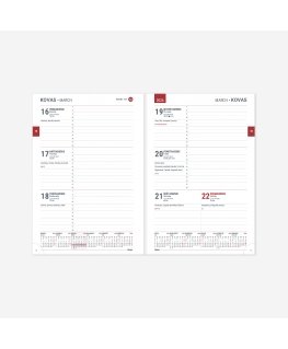 2026 Week Timer Calendar, A5, PU, light green color