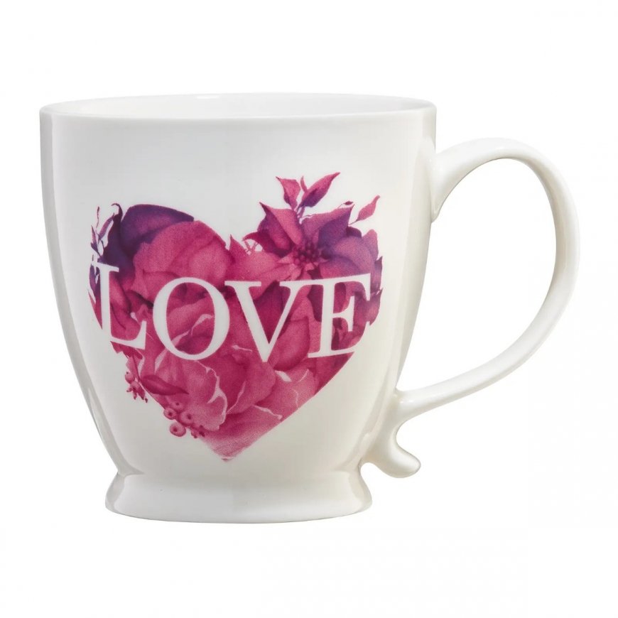 Love Letters Rožinen Sydän Mukki jalalla 400 ml AMBITION