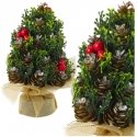 Lean Decorative Christmas Tree with Pine Cones and Red Ornaments 17x10 cm Lean Decorative Christmas Tree with Pine Cones and Red Ornaments 17x10 cm