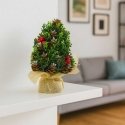 Lean Decorative Christmas Tree with Pine Cones and Red Ornaments 17x10 cm Lean Decorative Christmas Tree with Pine Cones and Red Ornaments 17x10 cm