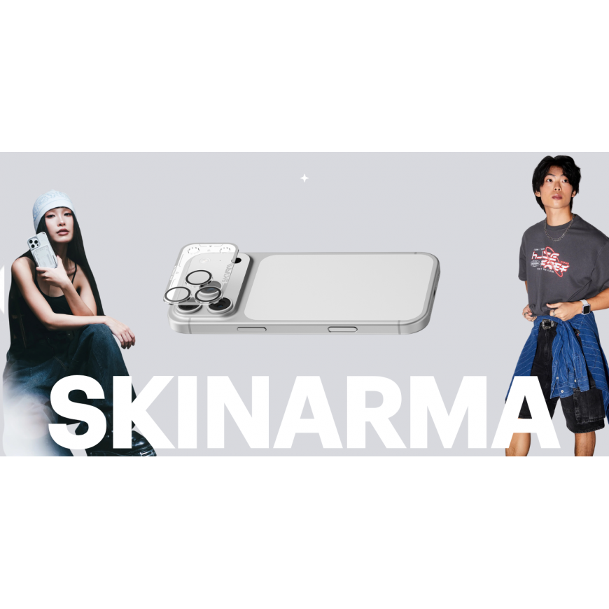Skinarma „Magma“ полностью матовое стекло объектива камеры для „iPhone 17 Pro“, серое – 2