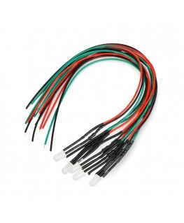 Oem LED 5mm 12V takisti ja traadiga - kahe värviga punane/roheline - ühine katood - 5 tk