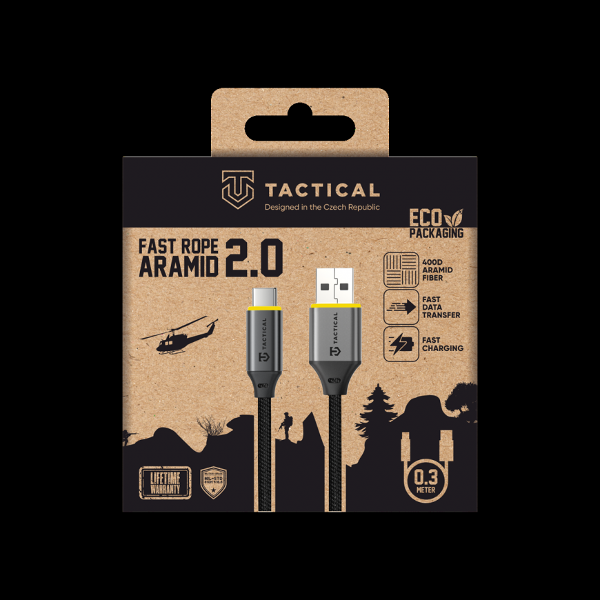 Tactical Fast Rope Aramid 2.0 Cable USB-A|USB-C 0.3m – 4