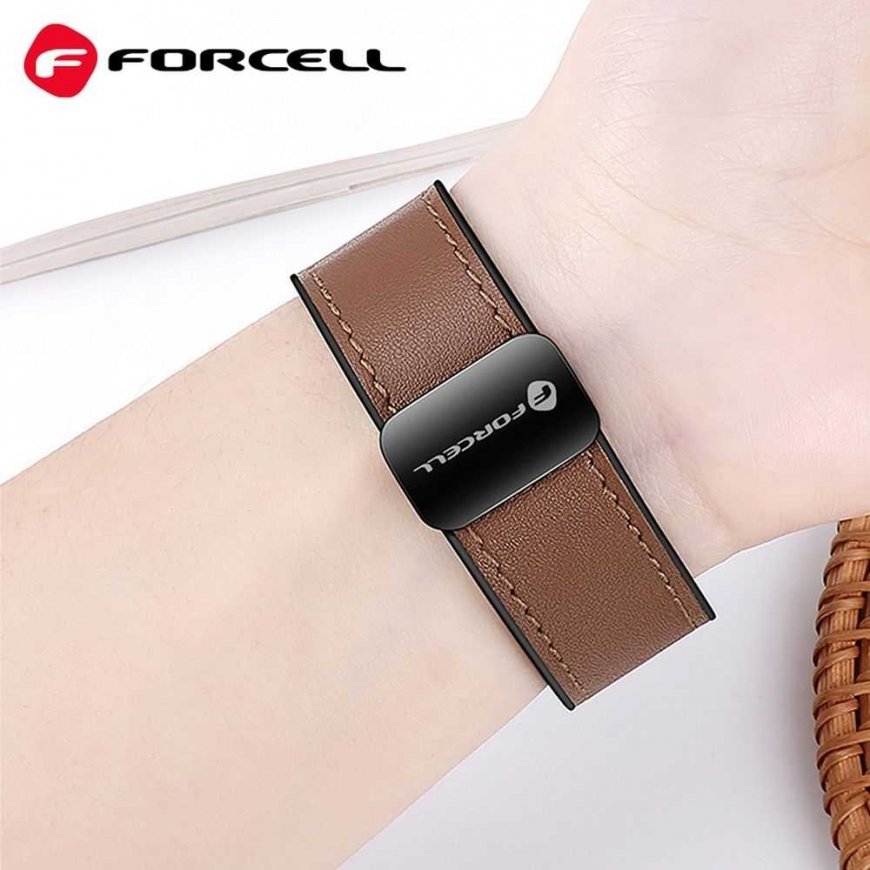 Magnetic strap for Samsung Galaxy Watch Forcell F-Design FS20 watch, 22 mm, black, eco leather