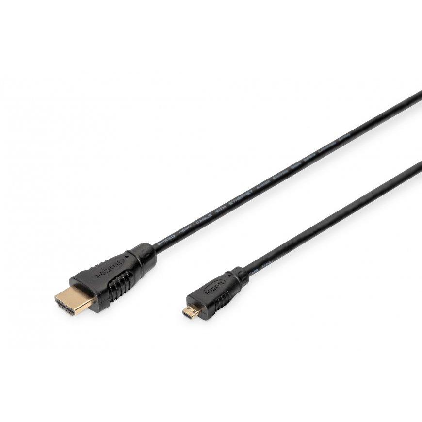 Digitus AK-330115-010-S HDMI kabelis 1 m HDMI Type D (Micro) HDMI Type A (Standard) Melns