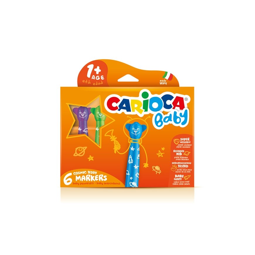 Carioca Teddy Marker 1+ viltpliiats Väga paks Mitmevärviline 6 tk