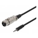 Deltaco XLR-2000 audio kabelis 1,5 m 3.5mm Melns