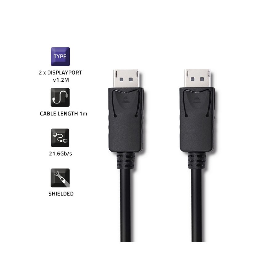 Qoltec 50371 DisplayPort-kaapeli 1 m musta – 2