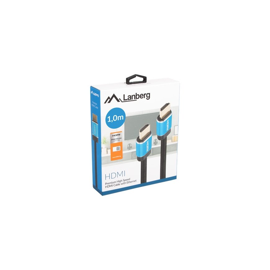 Lanberg CA-HDMI-P20CU-0010-BK HDMI кабель 1 m HDMI Тип A (Стандарт) Черный, Синий – 4