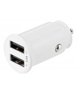 Deltaco USB-CAR125 mobile device charger Universal White Cigar lighter Auto