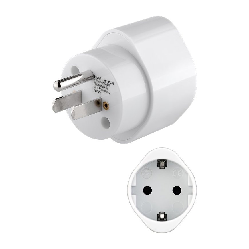 Goobay 45355 elektripistiku adapter Tüüp B Tüüp F Valge