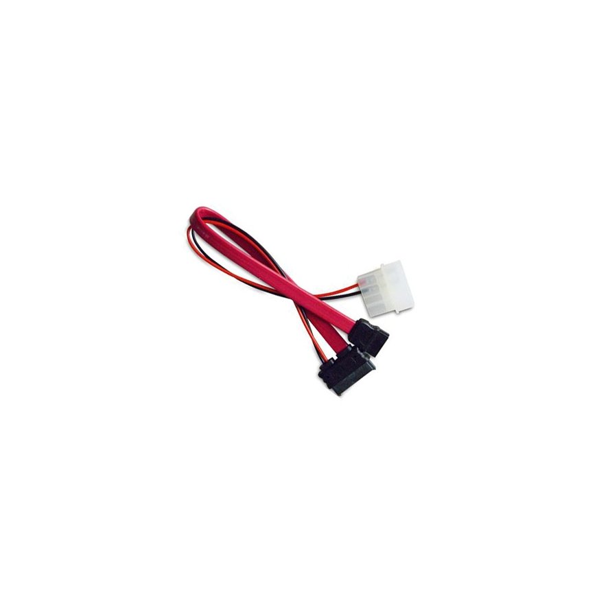 Akasa AK-CB050 SATA kabelis 0,2 m Molex (4-pin) Sarkans