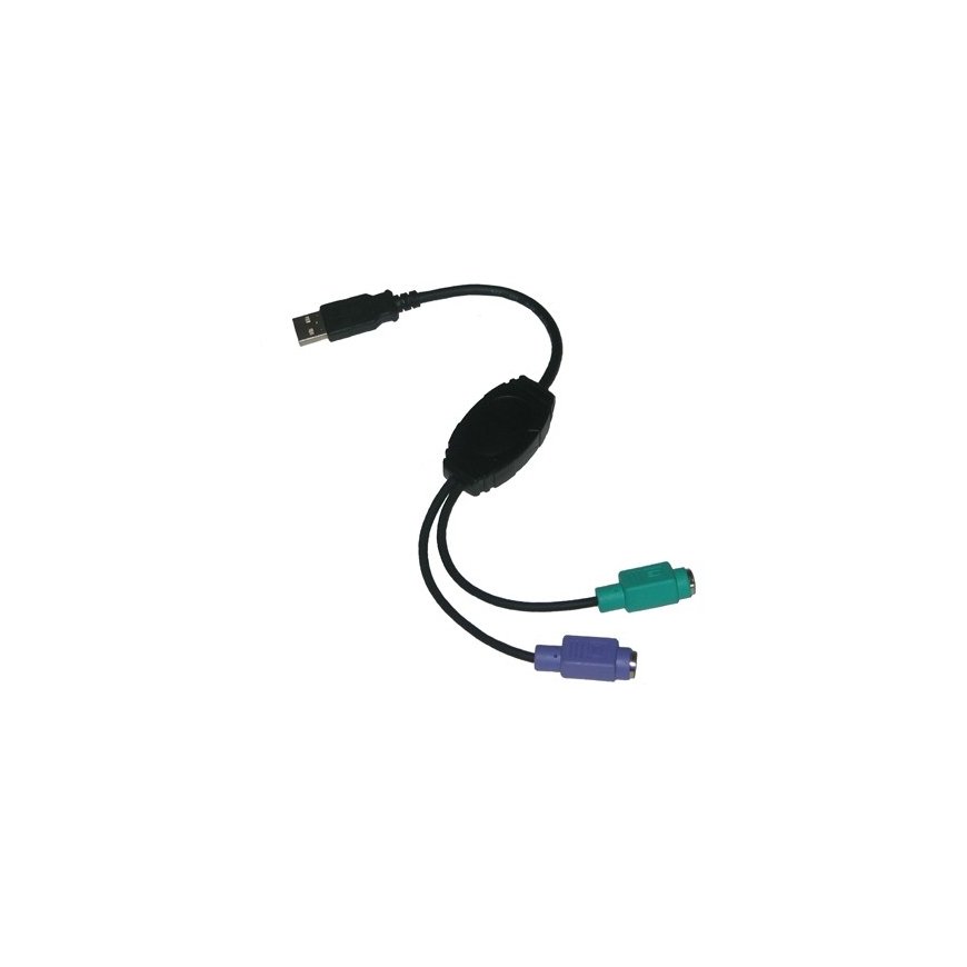 i-tec USBPS2K kabeļu spraudņu pāreja USB PS/2 Melns