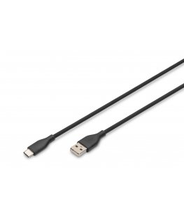 Digitus AK-300340-005-S USB kabelis USB 2.0 0,5 m USB A USB C Melns