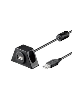 Goobay USB2.0 AA 200 CLIP II, 2m USB kabelis USB A Melns