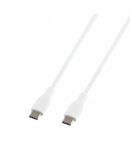 Deltaco USB-C - USB-C -latausjohto, 60W, 2 m, valkoinen