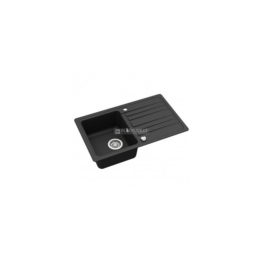 Compotexa Stone Composite Sink HELIKA Notus SQ101AW, Silicsana color: Black | Black metallic 601 – 2