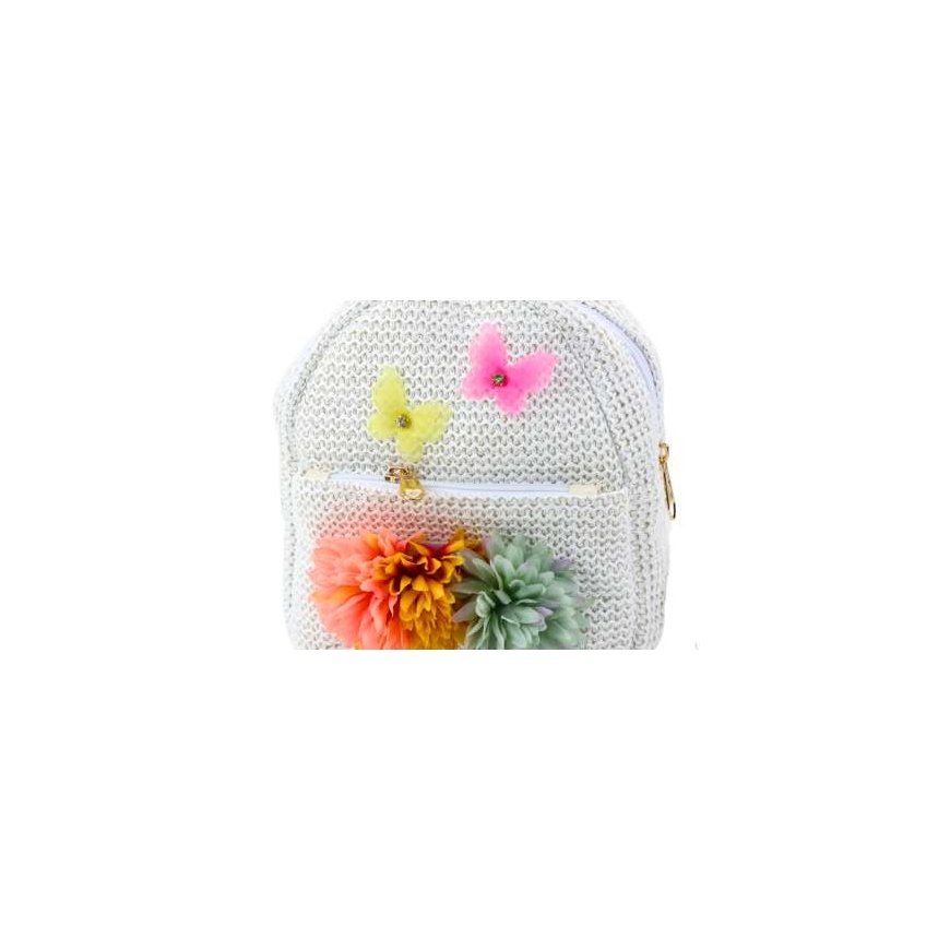 Lean Kids Backpack with Embroidered Butterflies and Flowers 2.5L 18x20x7 cm – 2