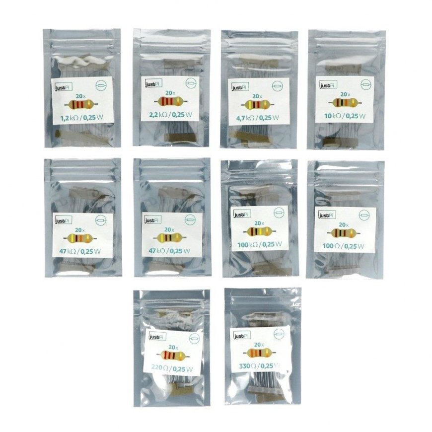 Marked CF THT 1/4W Resistor Set justPi - 200 pcs