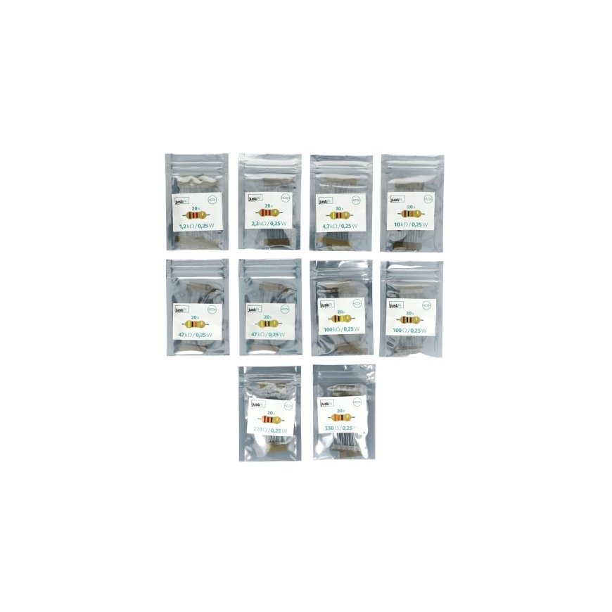 Комплект резисторов CF THT 1/4W justPi - 200 шт. – 2