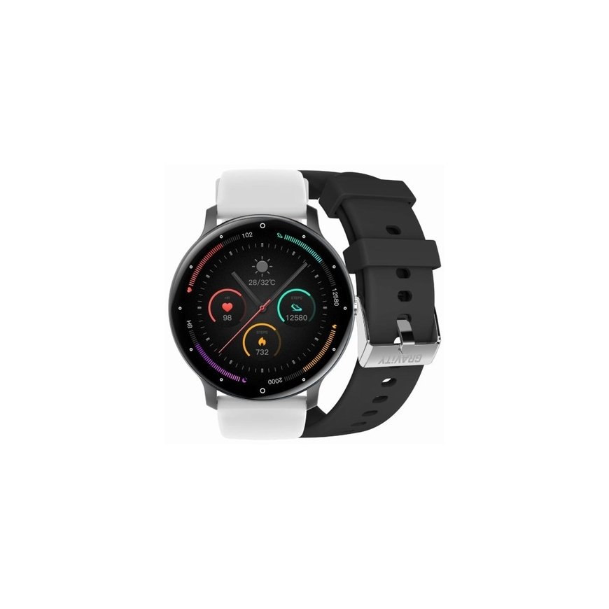 Gravity GT2-3 Smartwatch, Gold-colored case with black silicone strap – 2