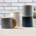 Tuvo kitchen container with bamboo lid, white 670 ml AMBITION Tuvo kitchen container with bamboo lid, white 670 ml AMBITION