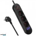Maclean сетевой фильтр, удлинитель на 3 розетки + 3xUSB, 110-240В AC 50/60Гц, 2.1A макс 2500Вт, 1.5м, черный, MCE394 B Maclean сетевой фильтр, удлинитель на 3 розетки + 3xUSB, 110-240В AC 50/60Гц, 2.1A макс 2500Вт, 1.5м, черный, MCE394 B