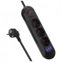 Maclean elektros prailginimo laidų daugiagyslė, 3 lizdai + 3xUSB, 110-240V AC 50/60Hz, 2.1A maksimali galia 2500W, 1.5m, juoda, Maclean elektros prailginimo laidų daugiagyslė, 3 lizdai + 3xUSB, 110-240V AC 50/60Hz, 2.1A maksimali galia 2500W, 1.5m, juoda,
