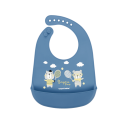 CANPOL BABIES silicone bib with pocket BONJOUR PARIS, navy blue, 74/027_blu