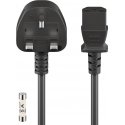 Goobay UK IEC Cord, 1.8 m, Black Goobay UK IEC Cord, 1.8 m, Black