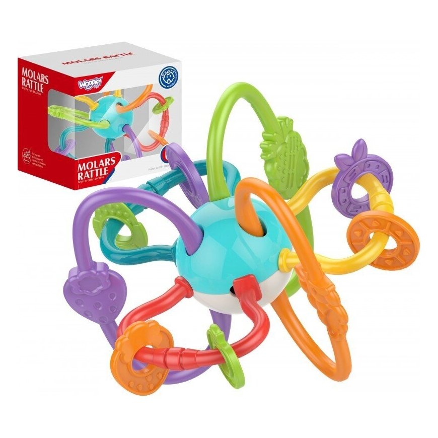 WOOPIE BABY soft rattle 2in1 teething-sensory toy for babies from 0 months. – 2