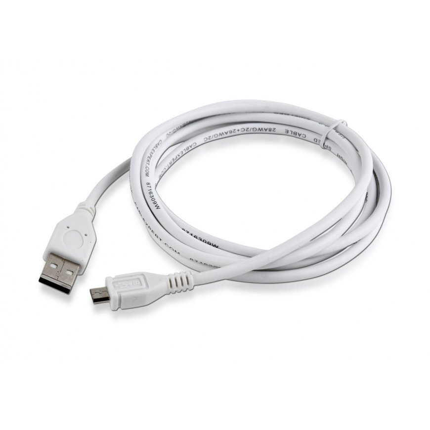 Cablexpert CCP-MUSB2-AMBM-6-W USB kabelis USB 2.0 1,8 m USB A Micro-USB B Balta – 2