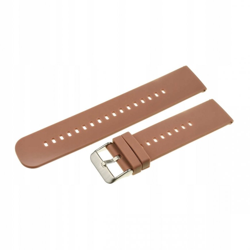 "Pacific U27" rubber watch strap - brown/silver - 22 mm