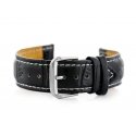 Pacific Odinė laikrodžio apyrankė W102L juoda/balta - 18mm Pacific Odinė laikrodžio apyrankė W102L juoda/balta - 18mm