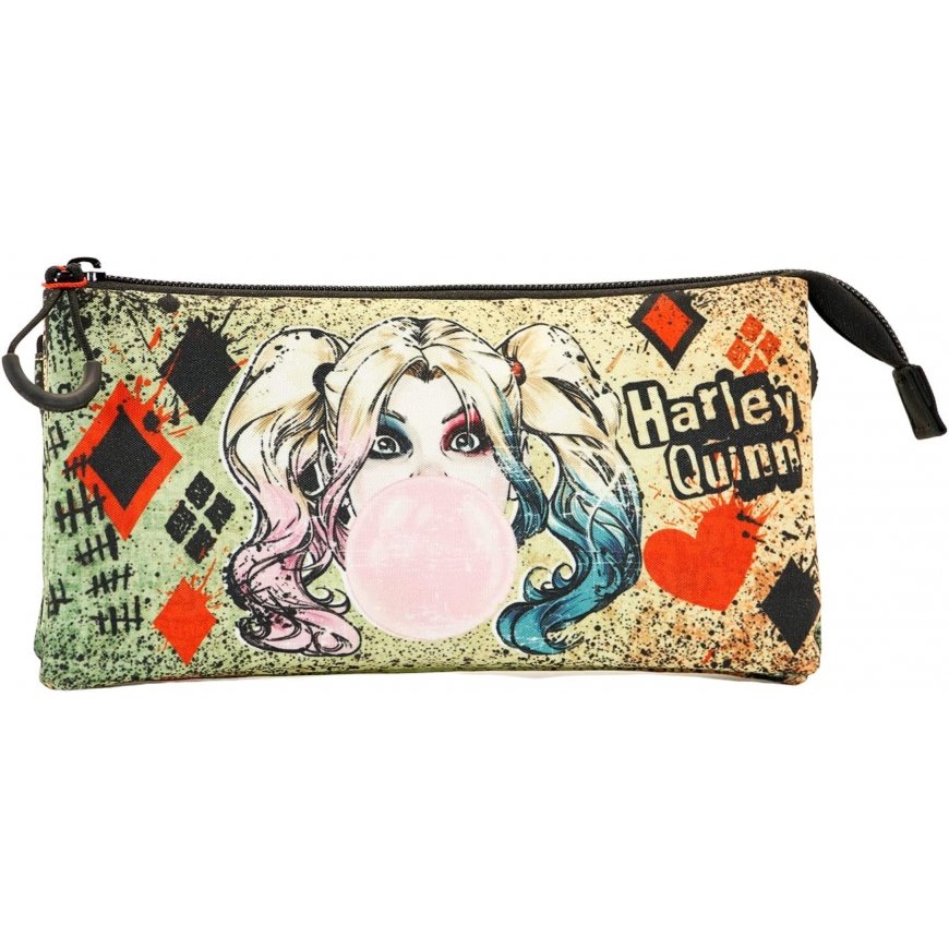 Karactermania DC Comics Harley Quinn Mad Love trijų skyrių pieštukų dėklas