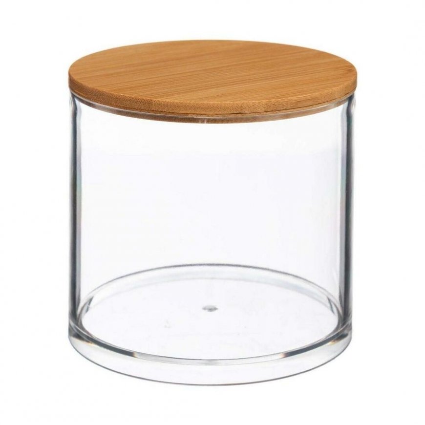 5five Simply Smart Bamboo SELENA round cotton pad container, bamboo lid