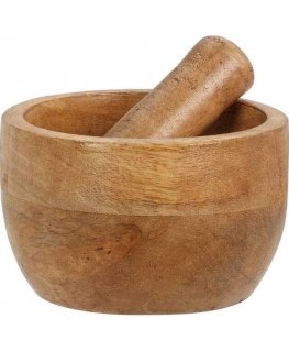 Home Styling Collection Mortar Wooden Mortar Kitchen Mortar Spice Mortar with Wooden Pestle