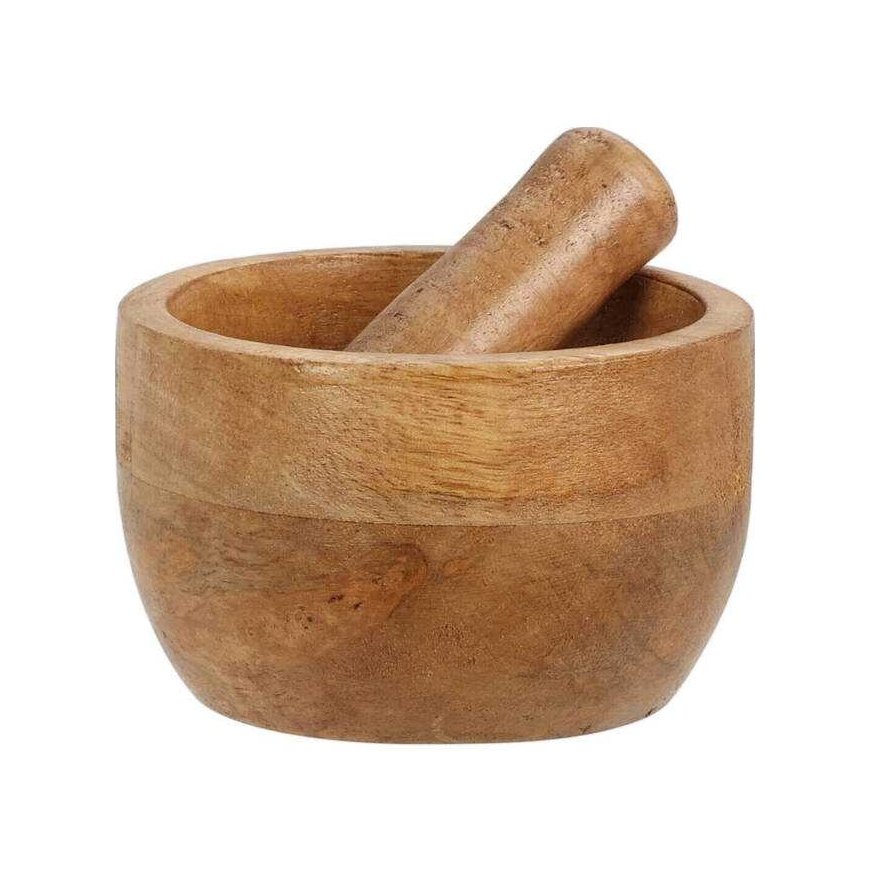 Home Styling Collection Mortar Wooden Mortar Kitchen Mortar Spice Mortar with Wooden Pestle