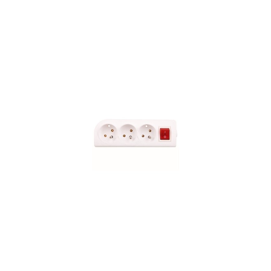 Elgotech OEM Extension Socket x 3 with Grounding and Switch White GN-30W – 2