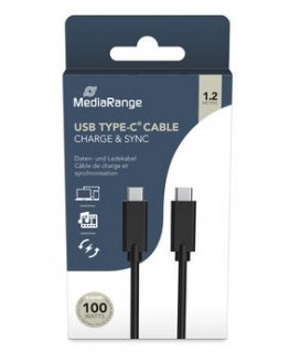 MediaRange MRCS214 USB-kaapeli USB 3.2 Gen 1 (3.1 Gen 1) 1,2 m USB C musta