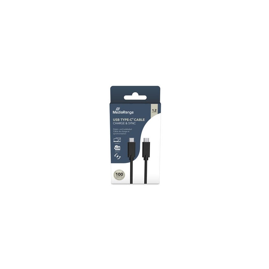 MediaRange MRCS214 USB kabelis USB 3.2 Gen 1 (3.1 Gen 1) 1,2 m USB C Melns