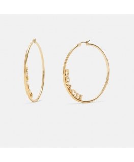 Coach Gold-plated brass hoop earrings 37408160GLD710