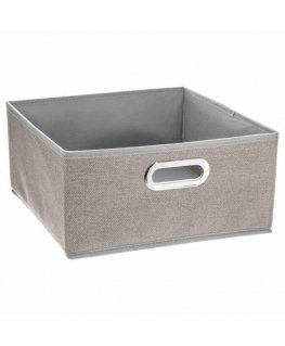 5five Simply Smart Fabric Storage Box, Clothes Box, 31 x 15 cm, Sand Color